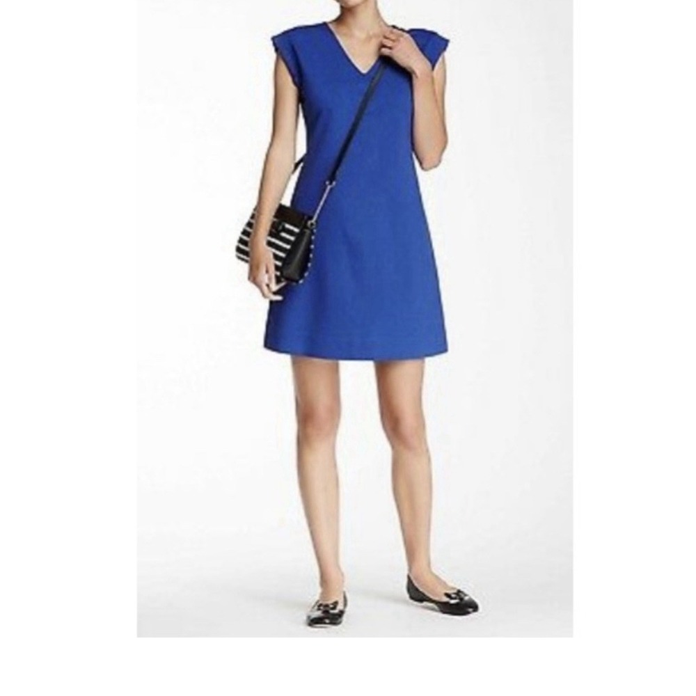 Kate Spade A-Line Mini Dress‎  Size 4 Royal Blue V-Neck Women's